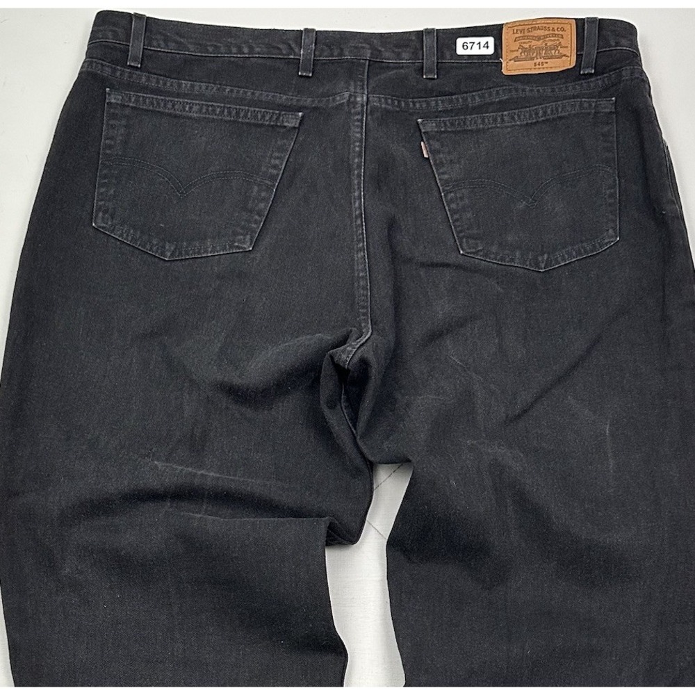 VTG Y2K Levi's 545 Loose Jeans Men 46X30 Black Signature Dark Wash USA Brown Tab